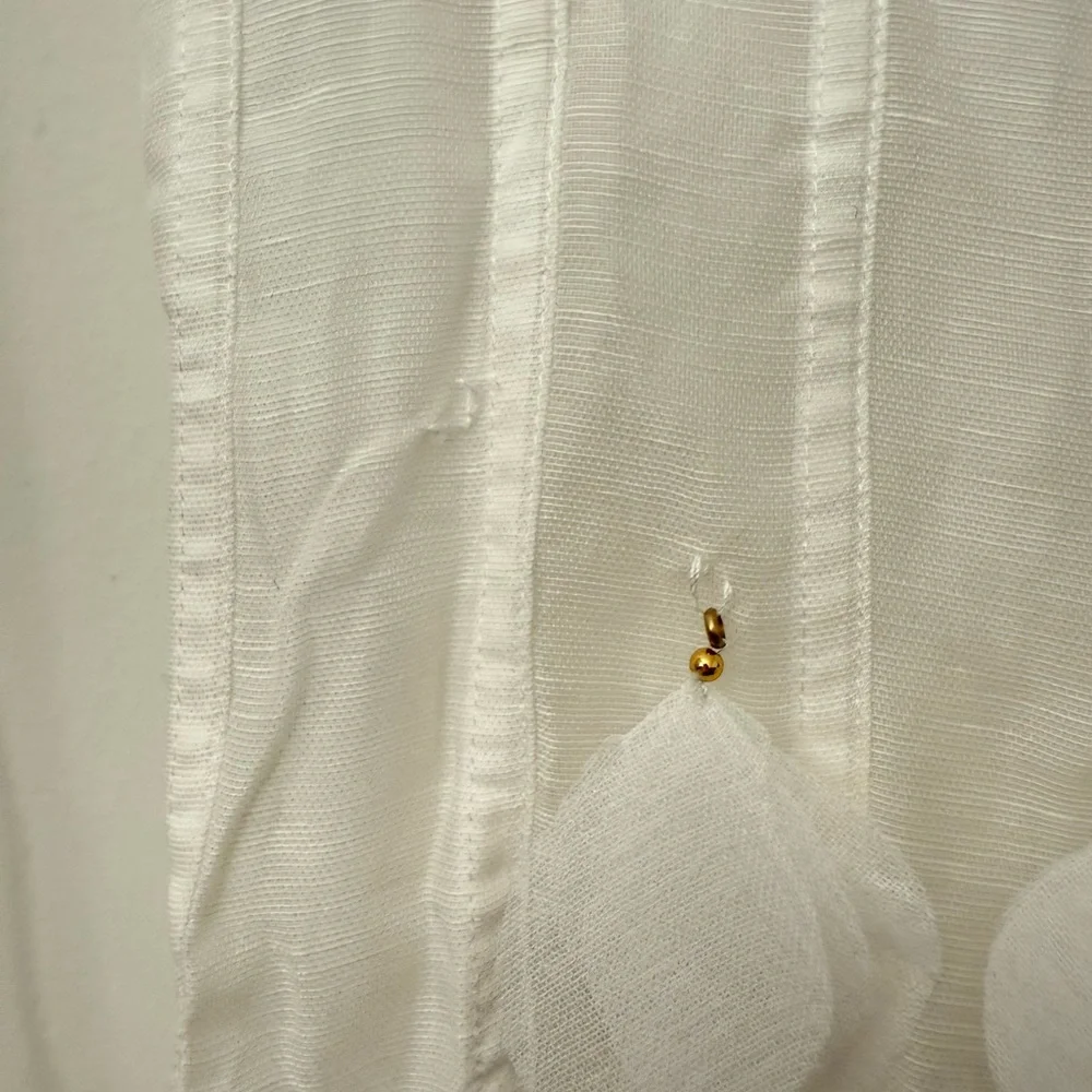 NWT ZIMMERMANN Petal Appliqué Linen Silk Corset Gown White Midi Dress Size 1 - Picture 11 of 16